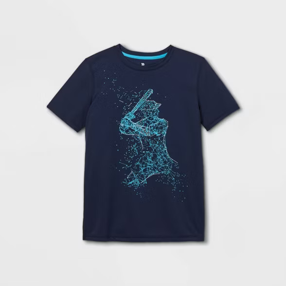 Boys' Short Sleeve Baseball Graphic T-Shirt - All in Motion™ Blue | Target