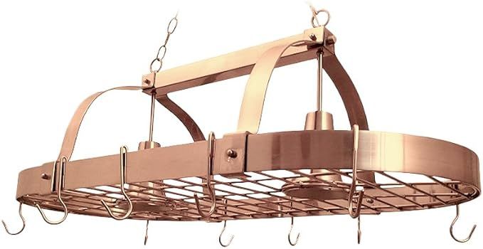 Elegant Designs PR1000-CPR Home Collection 2 Light Kitchen Pot Rack with Downlights, Copper | Amazon (US)