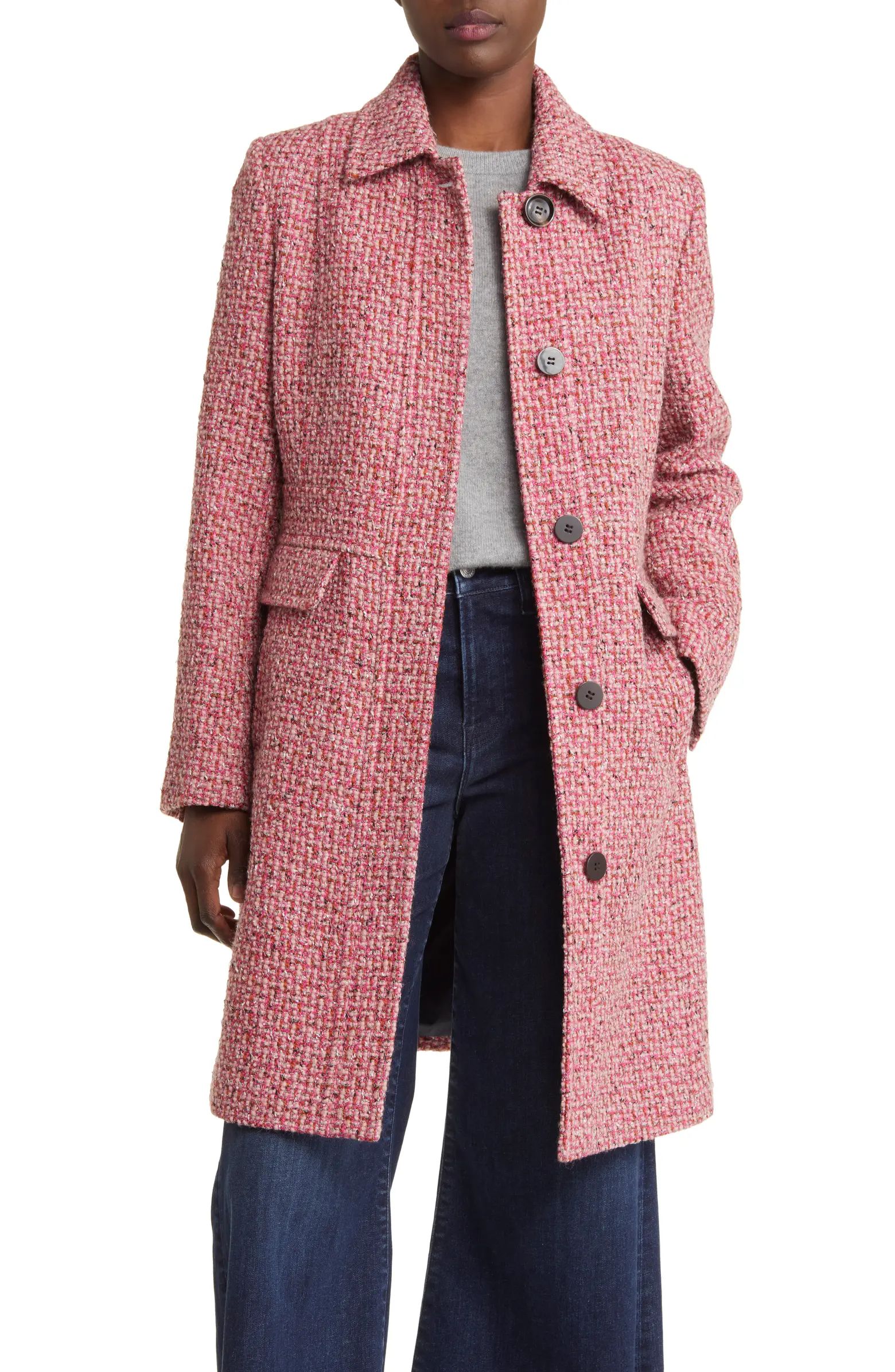 Longline Tweed Coat | Nordstrom
