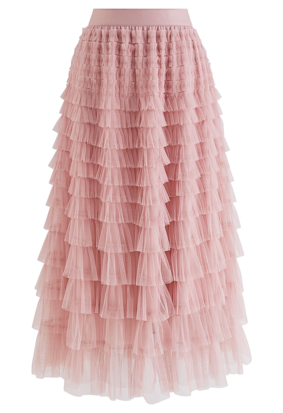 Swan Cloud Midi Skirt in Pink | Chicwish