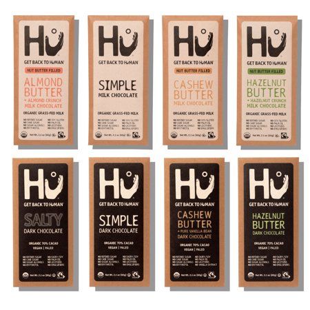Hu Grass-Fed Milk Chocolate and Dark Chocolate SAMPLER PACK | Natural Ingredients Organic Milk Glute | Walmart (US)
