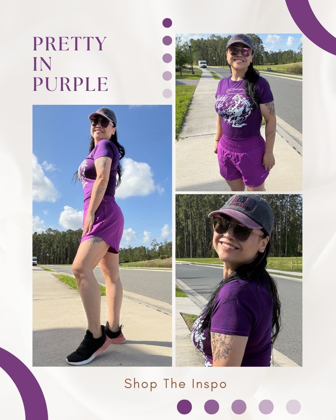 When your outfit matches your energy 💜 Crop top, running shorts, sneakers, and all the boldness in between.
Follw me on IG: @michellemc8

#purplevibes
#athleisurestyle
#casualchic
#urbanfashion
#summeroutfit #playfulpurple
#streetstyleinspo 

 #LTKootd #LTKActive #LTKU