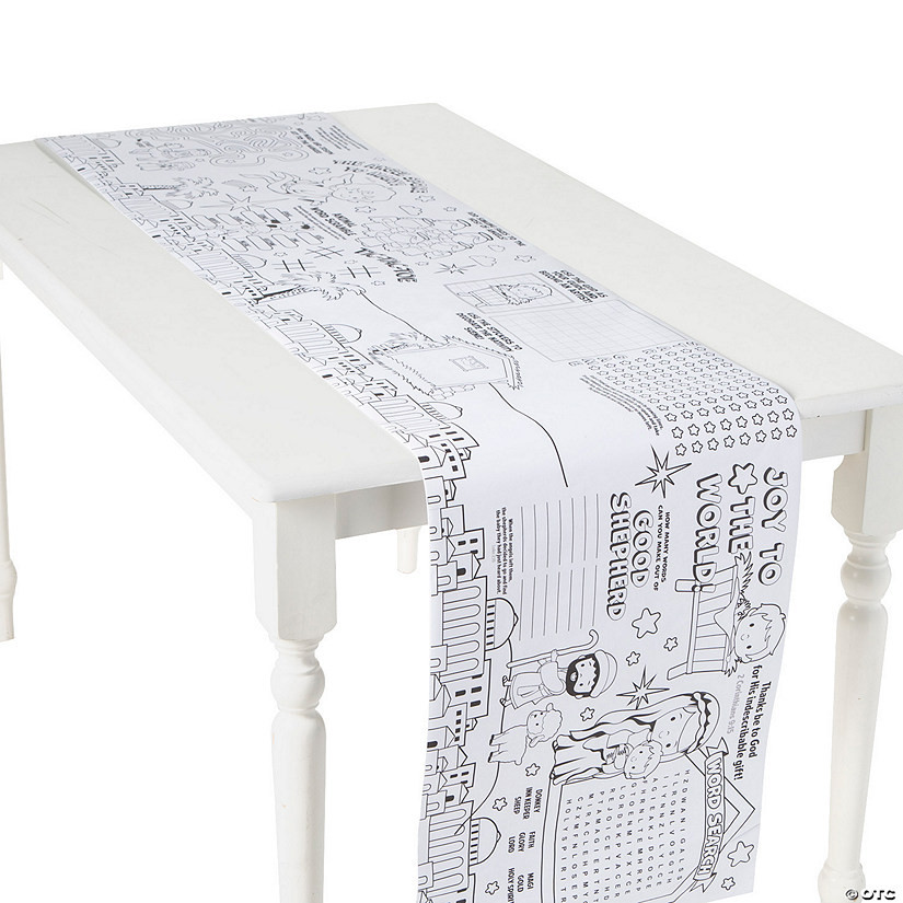 Color Your Own Nativity Activity Table Runner Roll | Oriental Trading Company