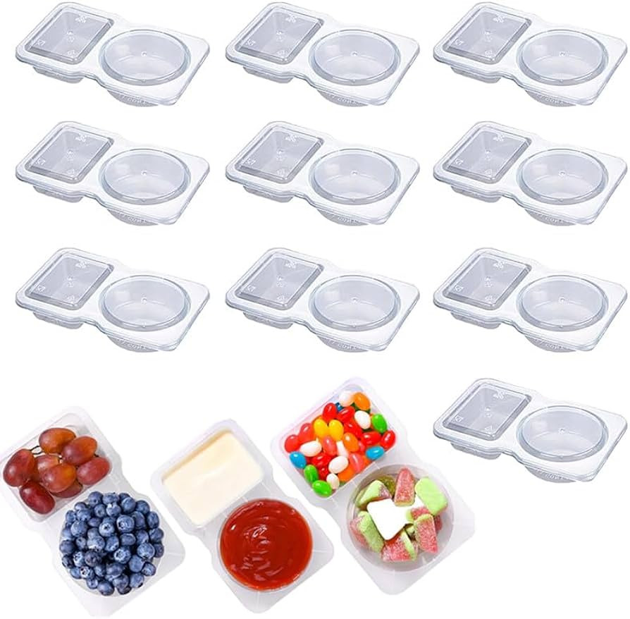 Reusable Snack Container, Reusable Snack Containers with Lids, Snack Pack Containers 2 Compartmen... | Amazon (UK)