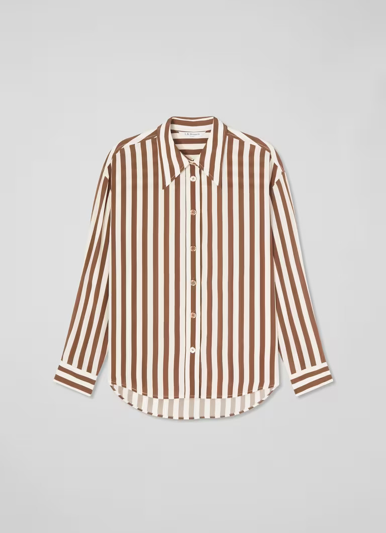 Blythe Chocolate & Birch Blouse | L.K. Bennett (UK)
