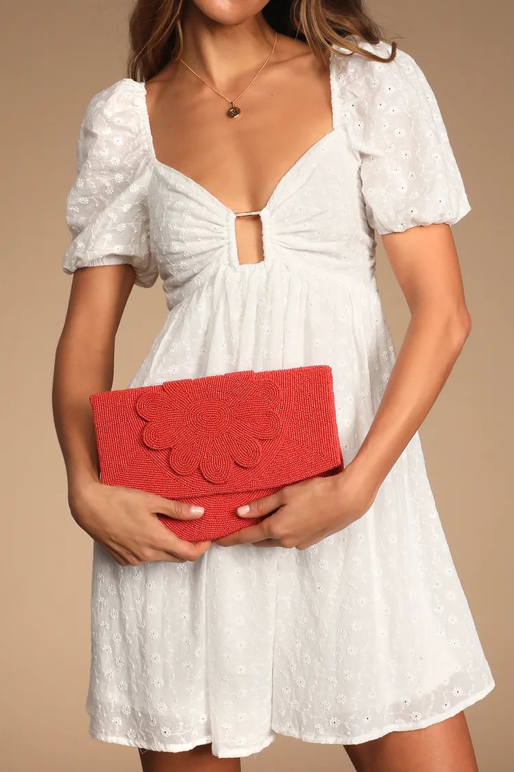 Bead in the Moment Red Beaded Clutch | Lulus (US)