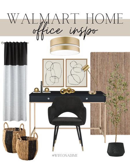 Office inspiration from Walmart! I couldn’t imagine a better place to get work done! Everything compliments each other perfectly! 

Home decor, home office, office design, decor finds, office decor, office inspo, black and gold, black decor, gold decor, accent decor, desk, desk chair, office desk, work desk, woven baskets, jute rug, desk lamp, chain decor, book decor, book ends, wall art, wall hangings, ceiling light, curtains, fake plant, fake tree, ideal office, office update 

#LTKhome #LTKFind