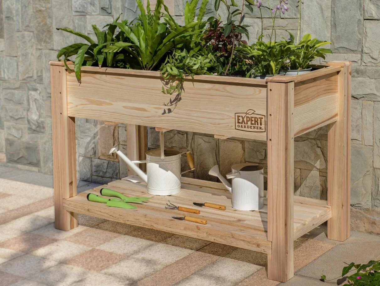 Expert Gardener Cedar Elevated Garden Bed , 48in W x 24in D x31in H - Walmart.com | Walmart (US)