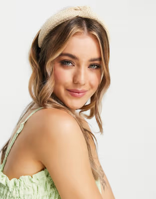 My Accessories London twist knot headband in natural woven | ASOS (Global)