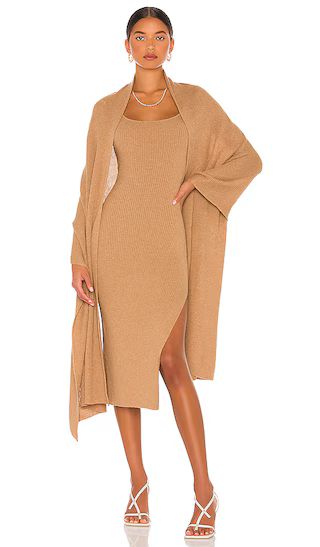 Salmah Dress With Detachable Shawl in Camel | Revolve Clothing (Global)