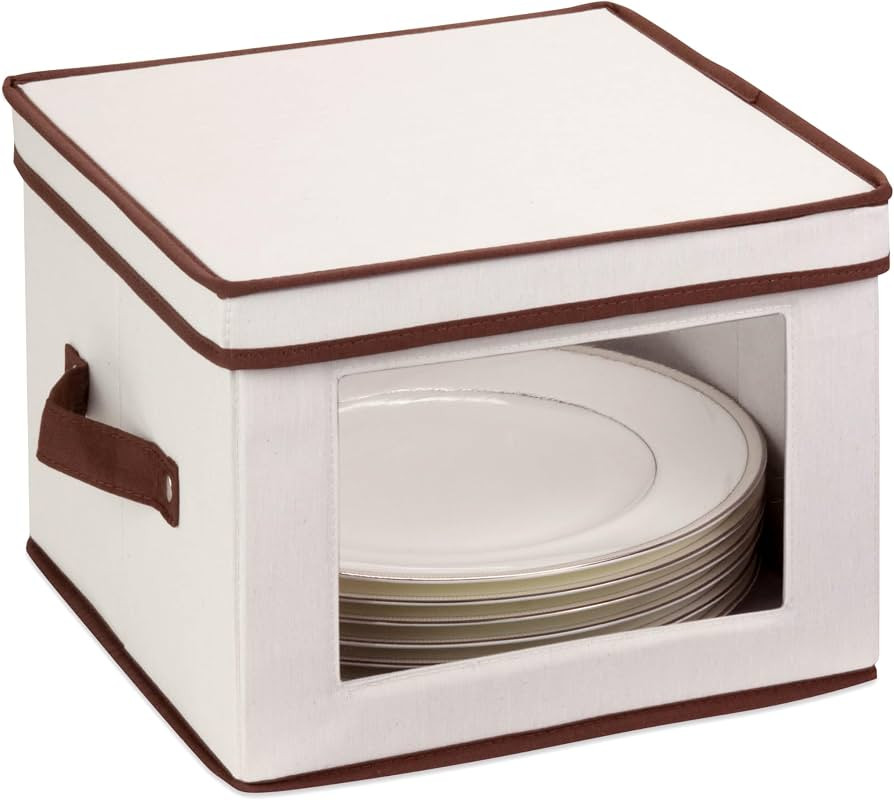 Honey-Can-Do SFT-02063 Natural Canvas Soft Storage Box, Medium Window Box 12x12 | Amazon (US)