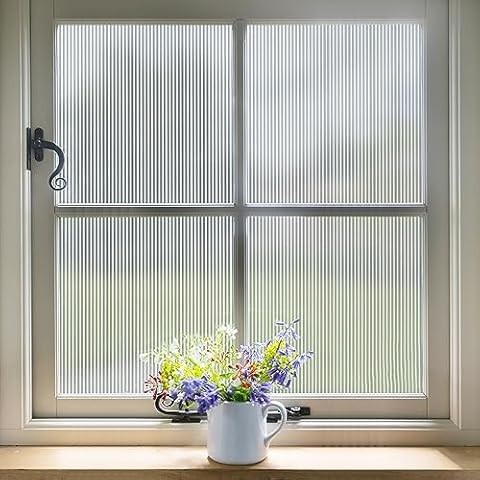 FEOMOS Reeded Glass Film, Window Privacy Film, 3D Glass Decals Film, Decorative Film for Window D... | Amazon (US)