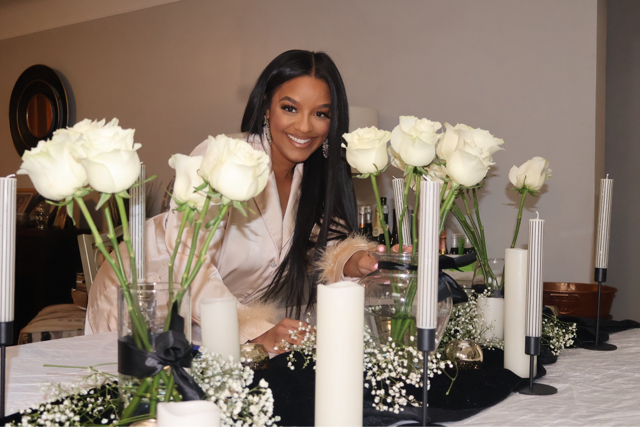Adding Hostess with the Mostest to my bio! Here’s everything I grabbed to turn my dining room into the most chic and elegant place for PJ’s and Prosecco! 

Tablescspe | girls night in | galentine’s day | black and white | dinner table | candelabra | table setting | dinner party

#LTKMostLoved #LTKHome #LTKParties