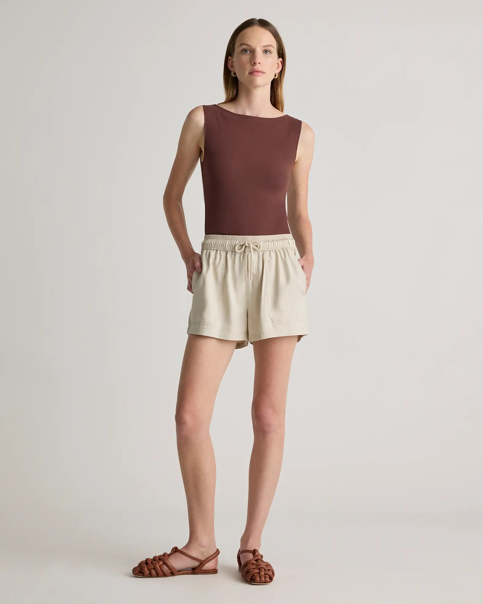 Vintage Wash Tencel Utility Shorts | Quince