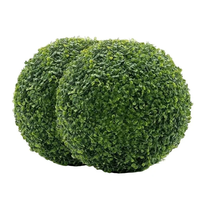 2 PCS Artificial Topiary Ball, Round Boxwood Balls Outdoor, Garden Spheres Decorative for Front D... | Walmart (US)