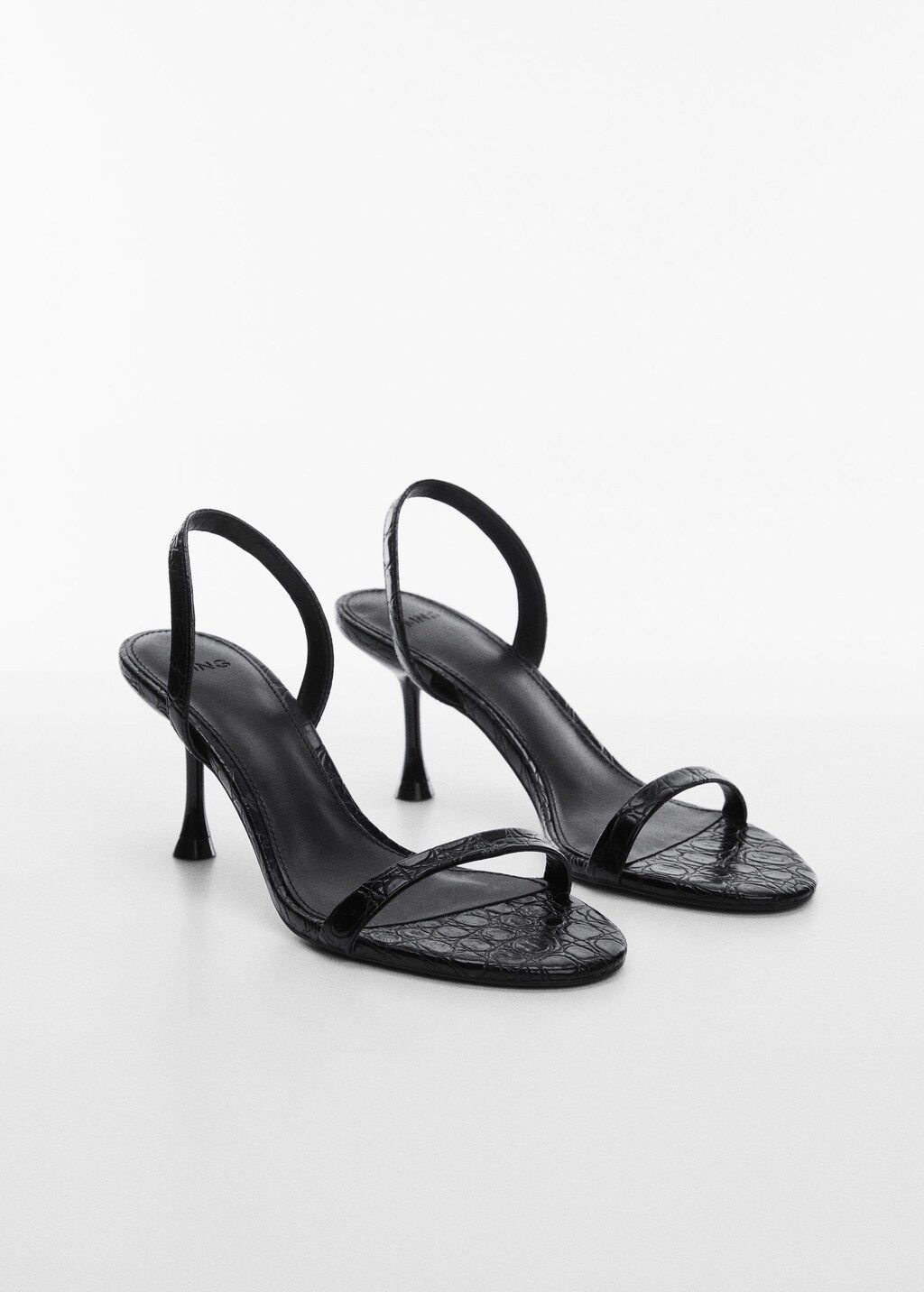 Heel croc-effect sandals -  Women | Mango USA | MANGO (US)