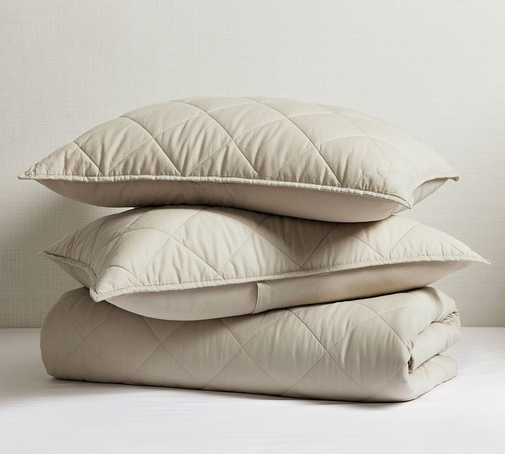 3 Piece Cotton Diamond Quilt & Sham Set | Pottery Barn (US)