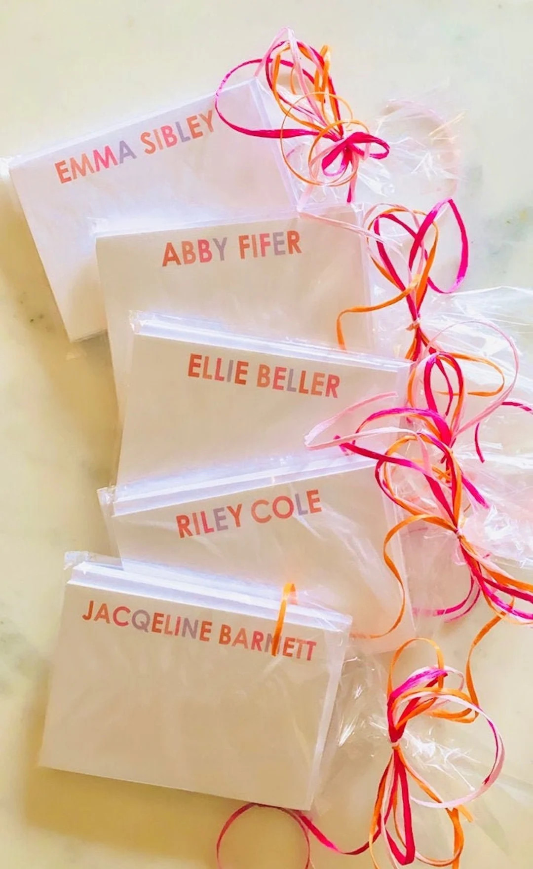 Personalized Stationery, Notecard, Thank You Note Set - MULTICOLOR LETTERS | Etsy (US)