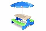Little Tikes Easy Store Picnic Table with Umbrella, Multi Color, 42.00''L x 38.00''W x 19.75''H | Amazon (US)