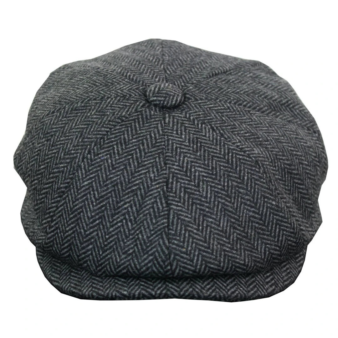 Classic Herringbone Newsboy Cap Stylish Flat Cap | Shop Simon