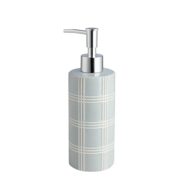 My Texas House Stafford 12 oz. Ceramic Embossed Plaid Soap Pump, White - Walmart.com | Walmart (US)
