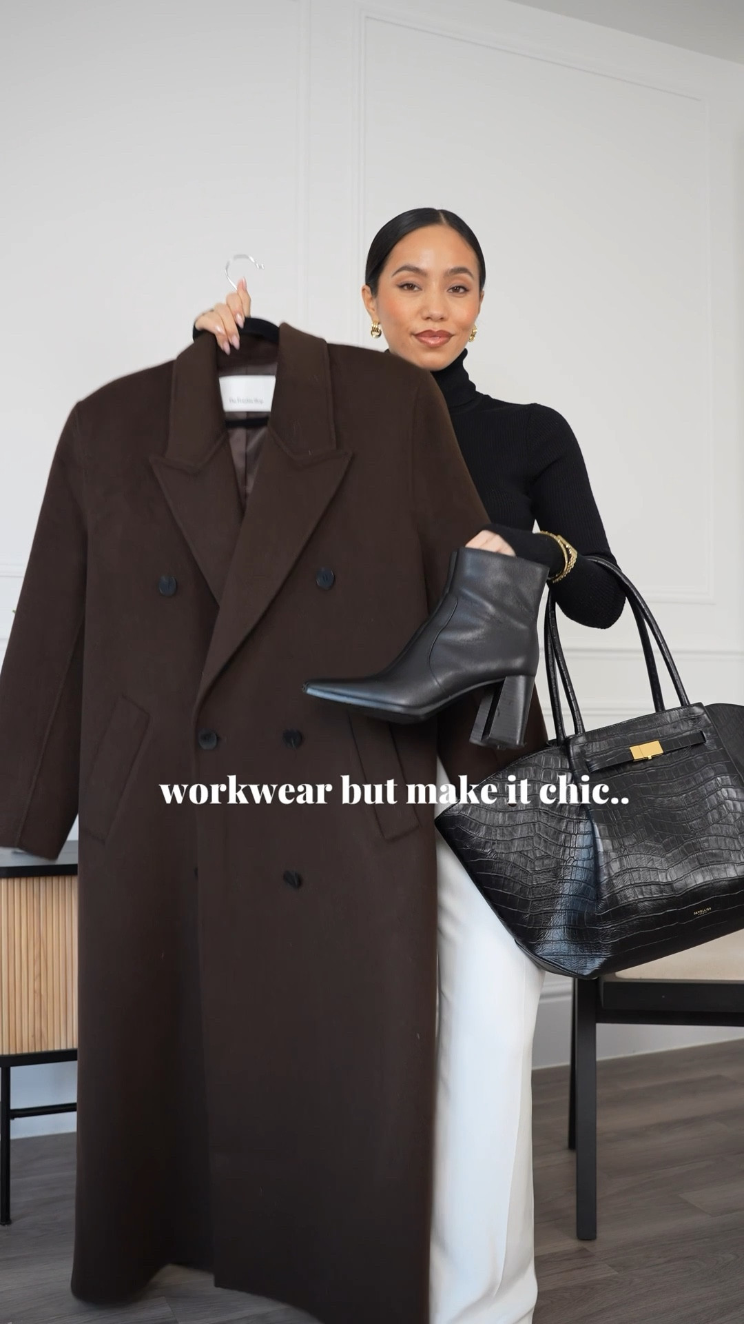 Workwear but make it chic 🤎 wearing MyTheresa 

Coat (size XS) 🐻 

Get 10% off with the code FIRST10

Winter coat, winter outfit, office outfit 

#LTKworkwear #LTKstyletip #LTKwinter