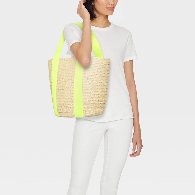 Straw Natural Tote Handbag - A New Day™ | Target
