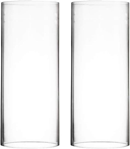 CYS EXCEL Various Size Hurricane Candleholders, Chimney Tube, Glass Cylinder Open Both Ends, Open... | Amazon (US)