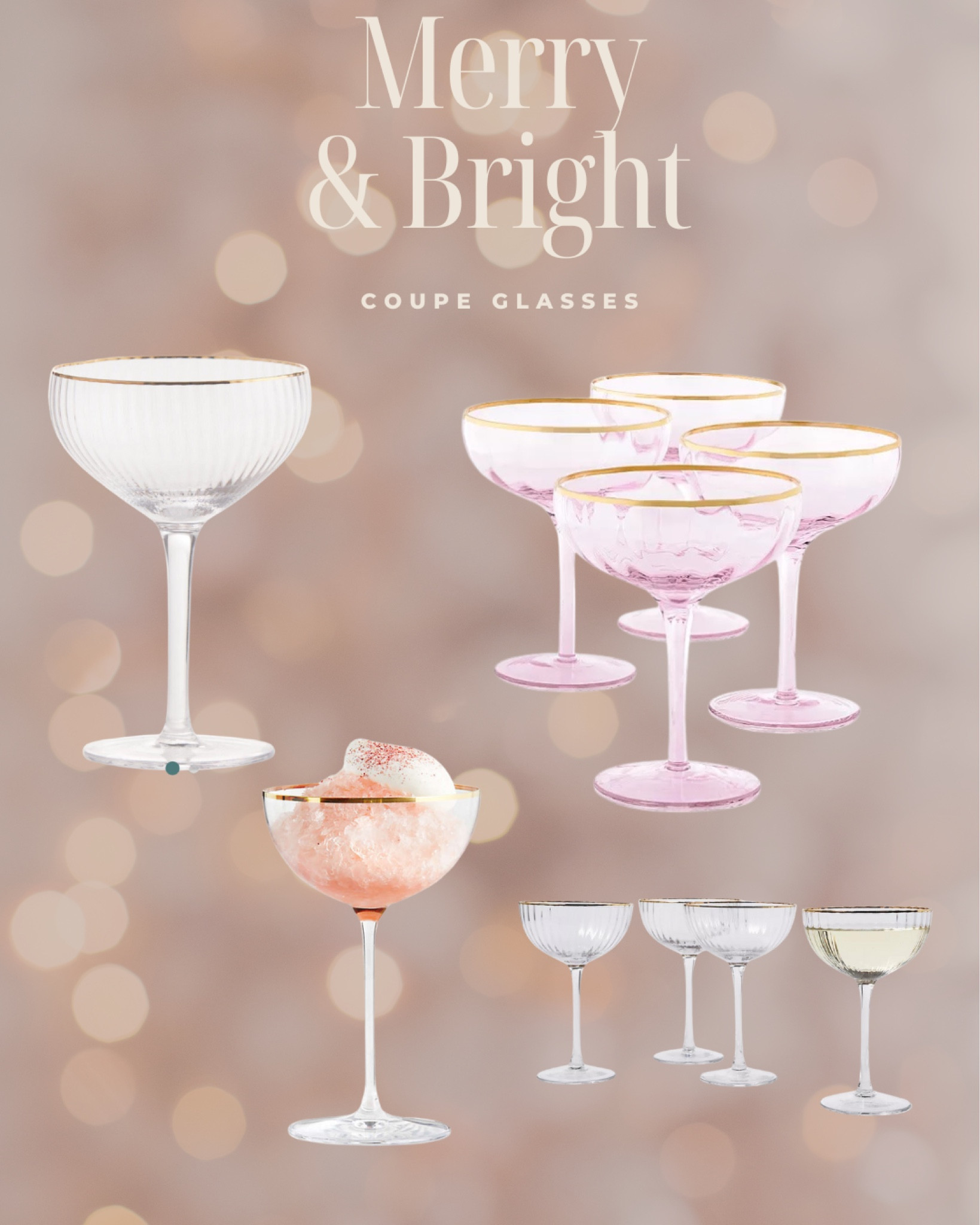 The perfect coupe glasses for your next holiday event. Or any time of year for that matter  

#LTKHoliday #LTKGiftGuide #LTKhome