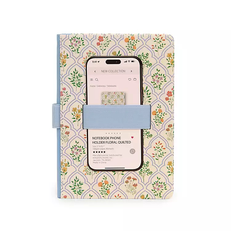 Floral Quilted Notebook Phone Holder | Kirklands