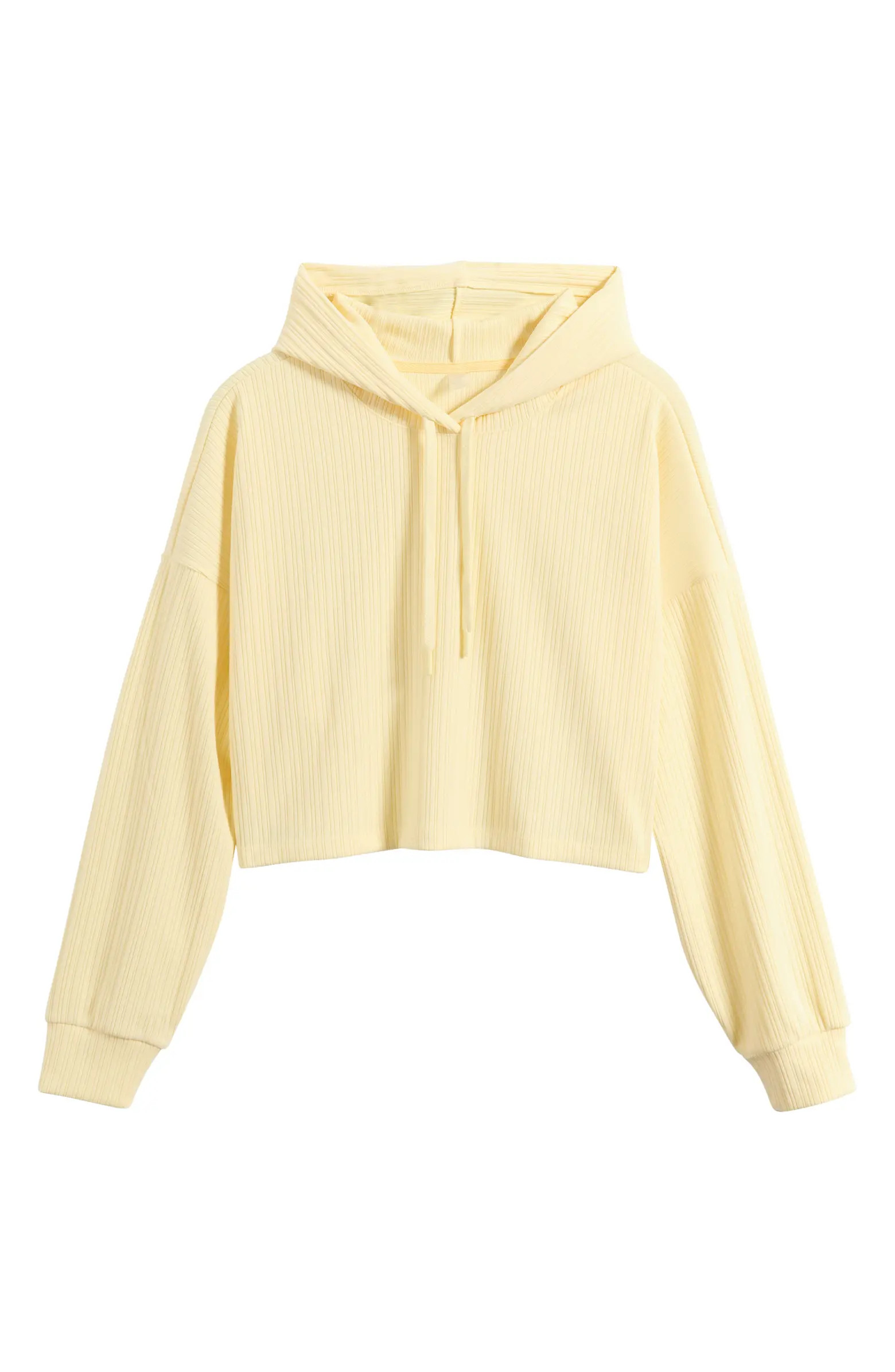 Breathe Easy Rib Crop Hoodie | Nordstrom