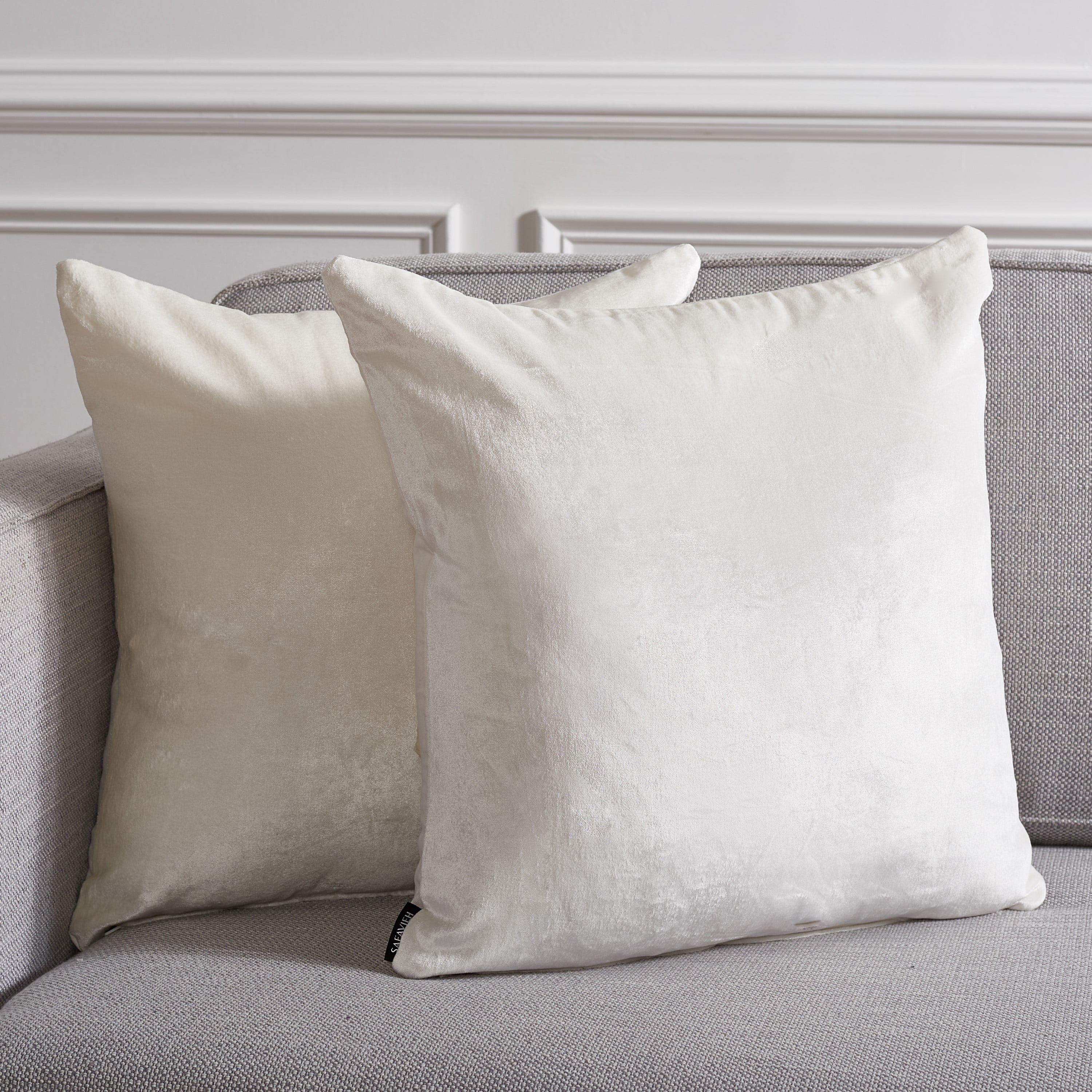 SAFAVIEH Jovanni Solid Pillow, 18" x 18", Ivory, Set of 2 | Walmart (US)