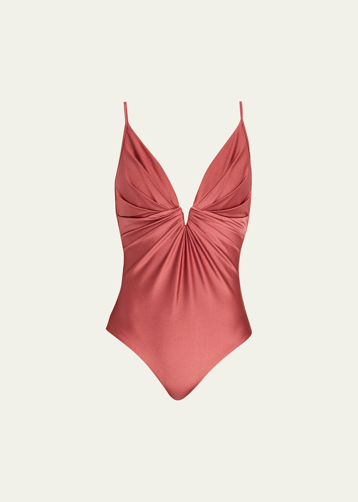 Zimmermann Solstice Tuck Plunge One-Piece Swimsuit | Bergdorf Goodman