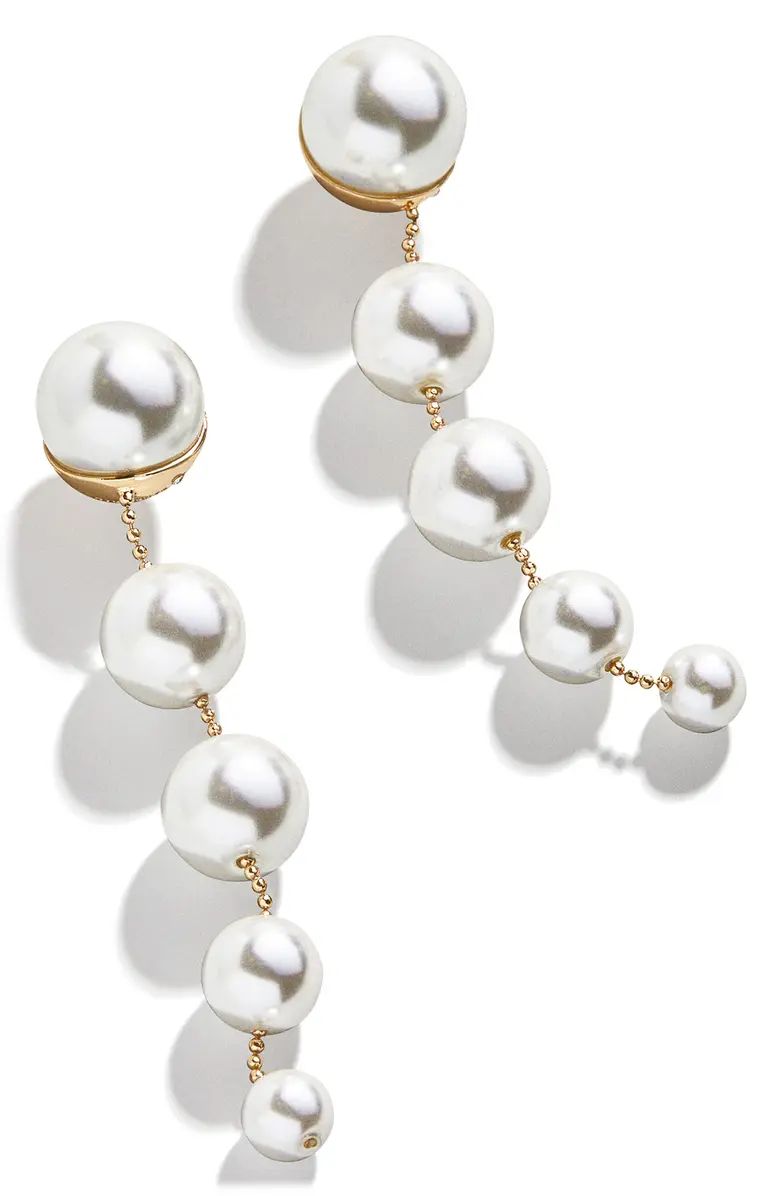 BaubleBar Sheri Imitation Pearl Linear Drop Earrings | Nordstrom | Nordstrom