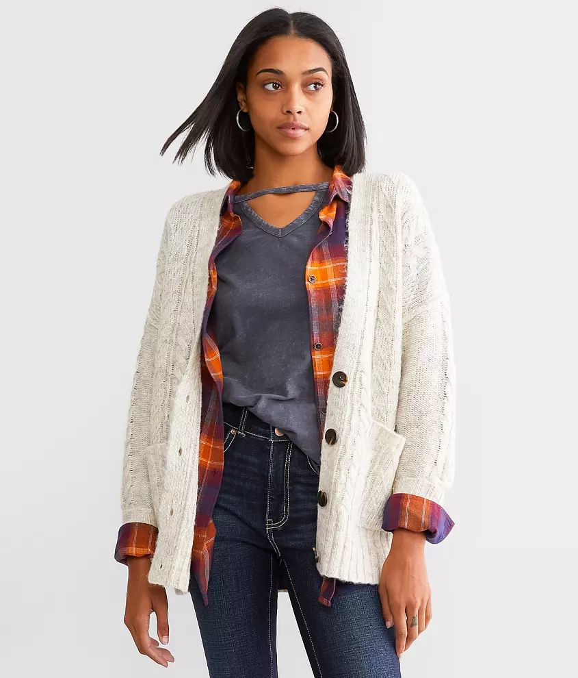 Cable Knit Cardigan Sweater | Buckle
