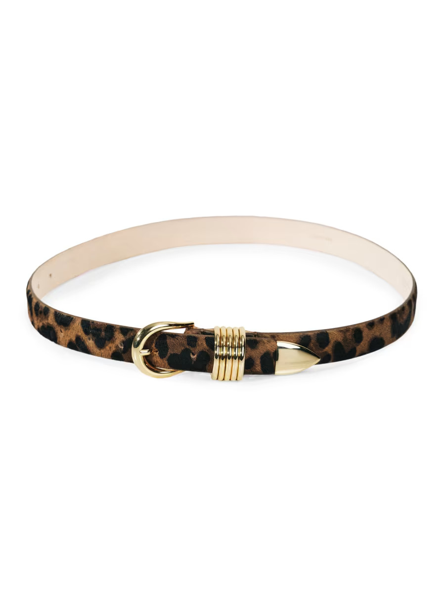 Déhanche Hollyhock Animal-Printed Pony Hair Belt | Saks Fifth Avenue | Saks Fifth Avenue