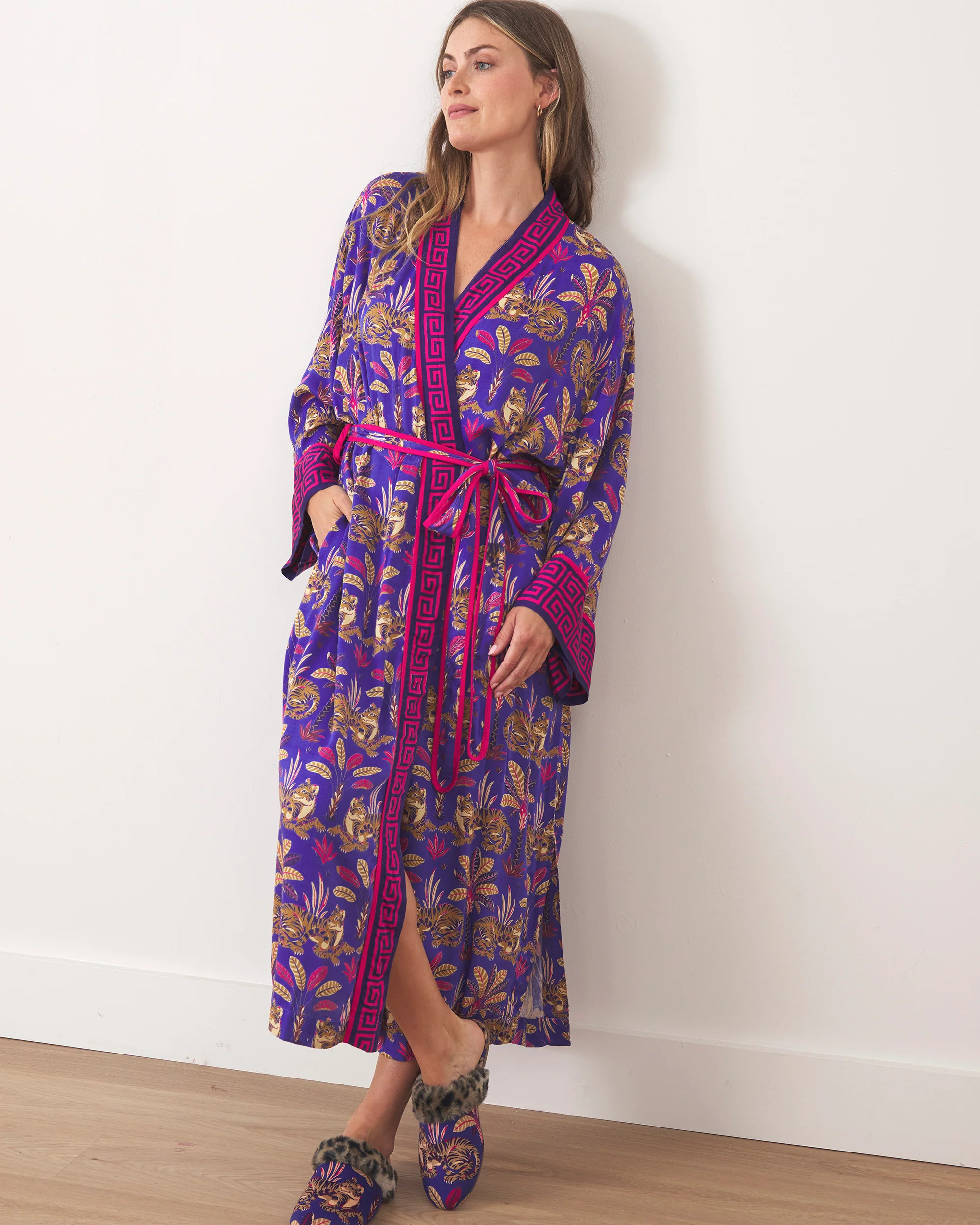 Untamed Tiger - Satin Robe - Grape Soda | Printfresh