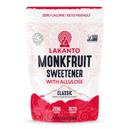 Lakanto Classic Monk Fruit Sweetener with Allulose - White Sugar Substitute, Erythritol Free, Gluten Free, Vegan, Keto Friendly, Sugar Replacement (Classic White - 1 lb - Pack of 1) | Walmart (US)