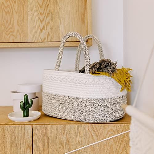 Mono living Diaper Caddy Organizer for Baby Cotton Rope Diaper Basket Caddy Changing Table Diaper... | Amazon (US)