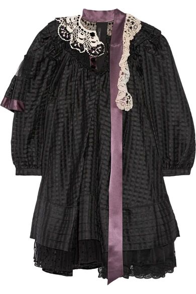 Embellished ruffled silk-blend gazar mini dress | NET-A-PORTER (UK & EU)