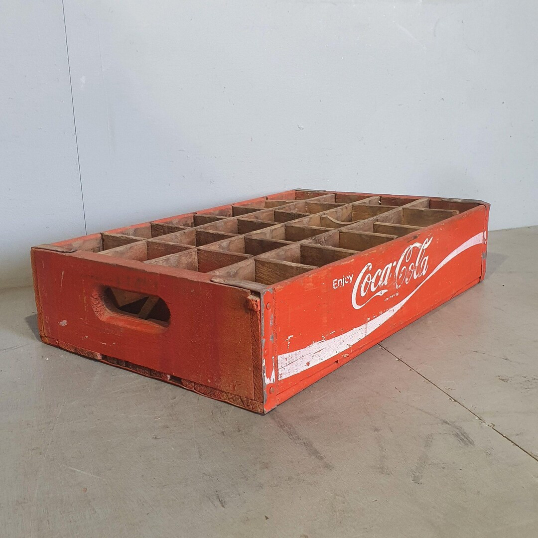 Vintage Red Coca-cola Wooden Crate - Etsy | Etsy (US)