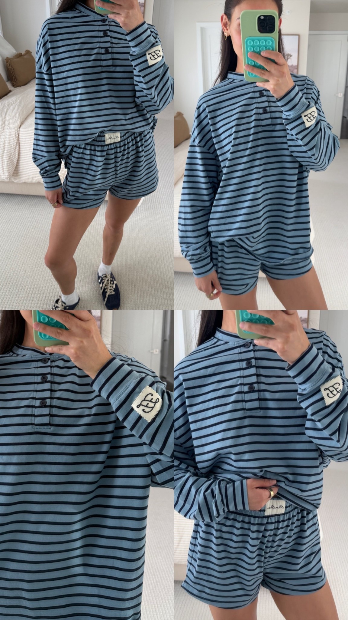 comfiest set! wearing size XS in top & S in shorts! 