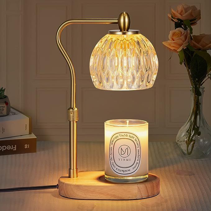 Candle Lamp with Timer and Dimmer - Height Adjustable for Home Decor with 2 * 50W Bulbs (Gold) | Amazon (US)