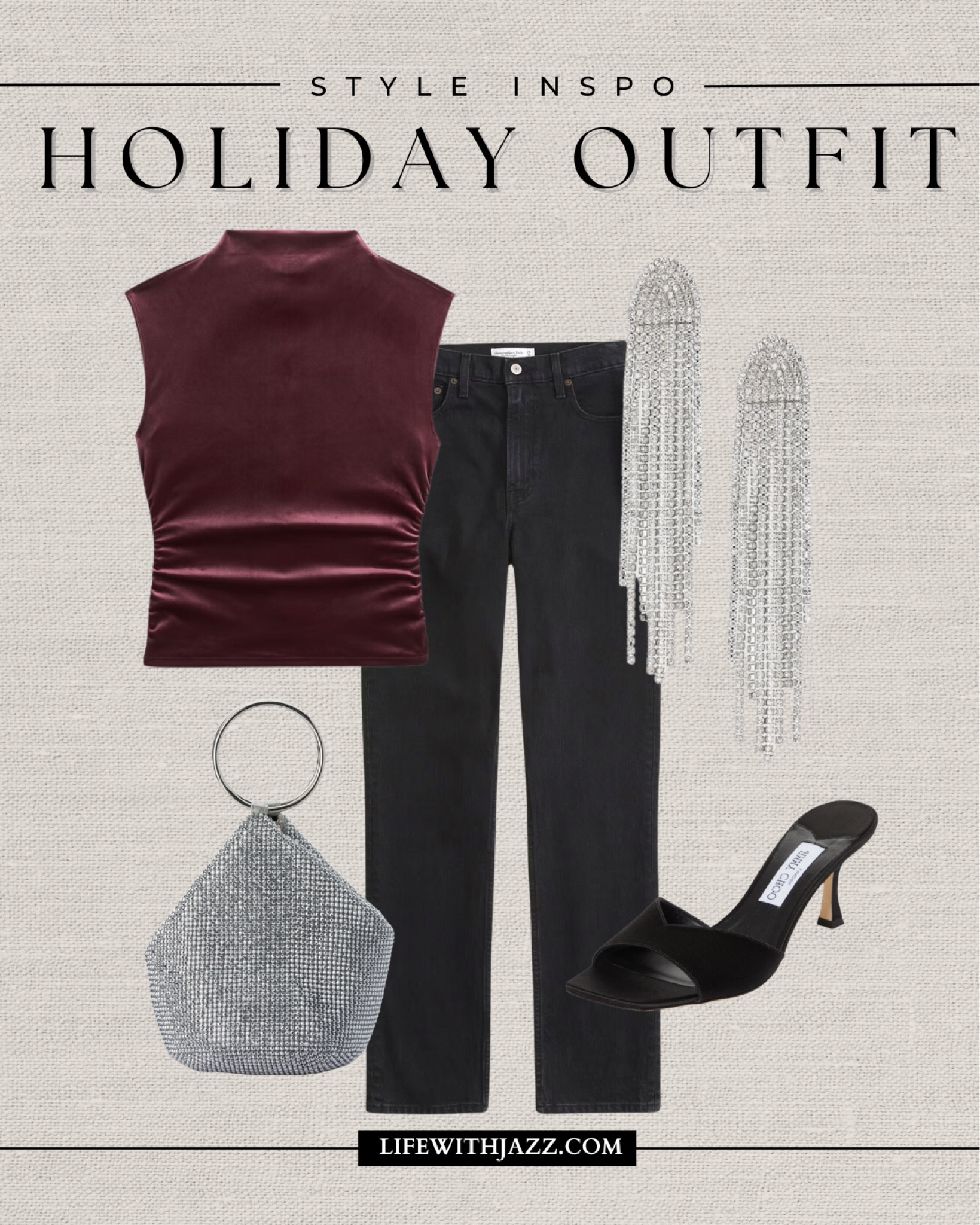 Style inspo: holiday outfit 

Burgundy suede mockneck top / black ankle jeans / silver earrings / silver purse / heels / holiday party 

#LTKHoliday #LTKStyleTip