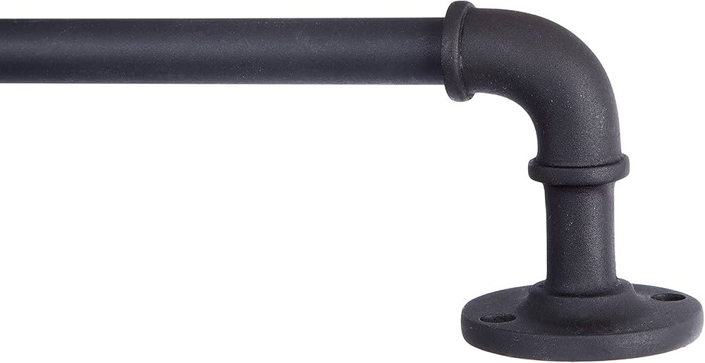 Kenney Adler 5/8" Indoor/Outdoor Rust-Resistant Wrap Around Curtain Rod, 28-48", Textured Black | Amazon (US)