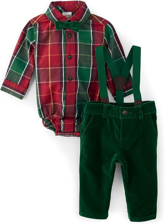 Gymboree baby-boys Long Sleeve Bodysuit and Dress Pants Set 3-pack | Amazon (US)