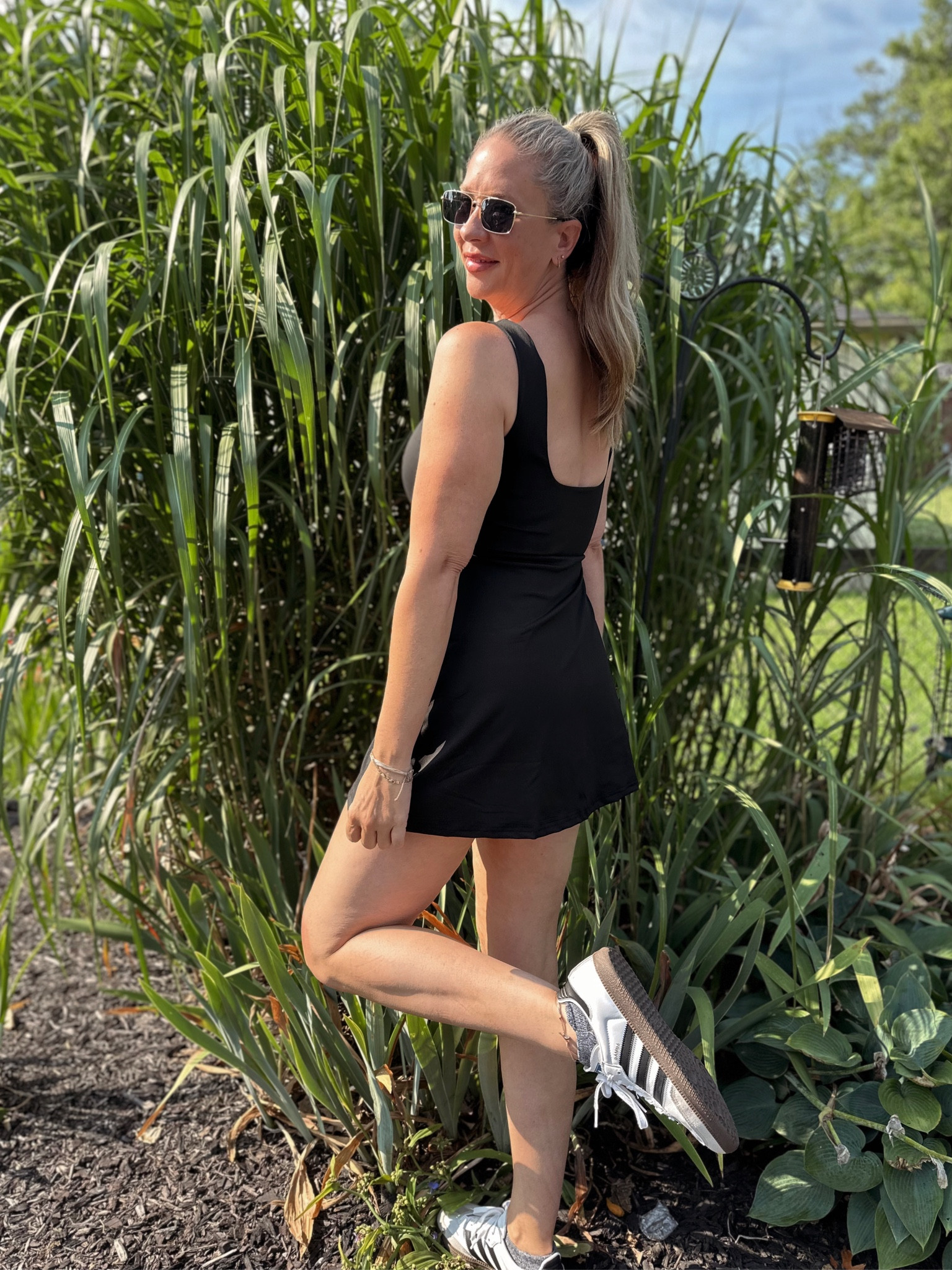 Cute athletic dress with shorts built in. Paired with adidas sambas for the perfect summer outfit! 

#LTKStyleTip #LTKFindsUnder50 #LTKActive
