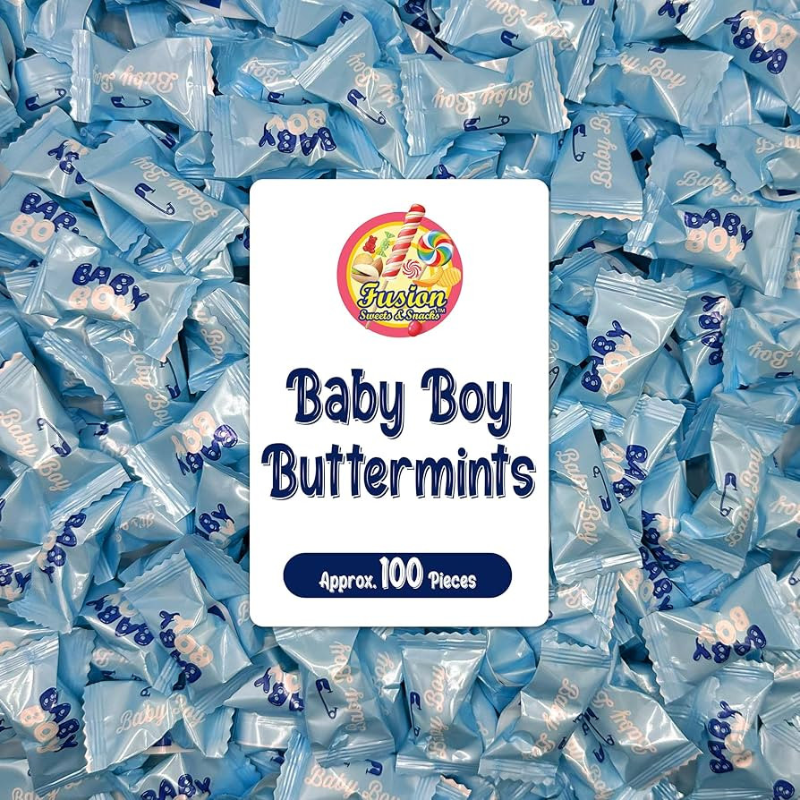 Baby Boy Buttermints - 100 Count - Baby Shower Blue Butter Mints Individually Wrapped - Baby Show... | Amazon (US)
