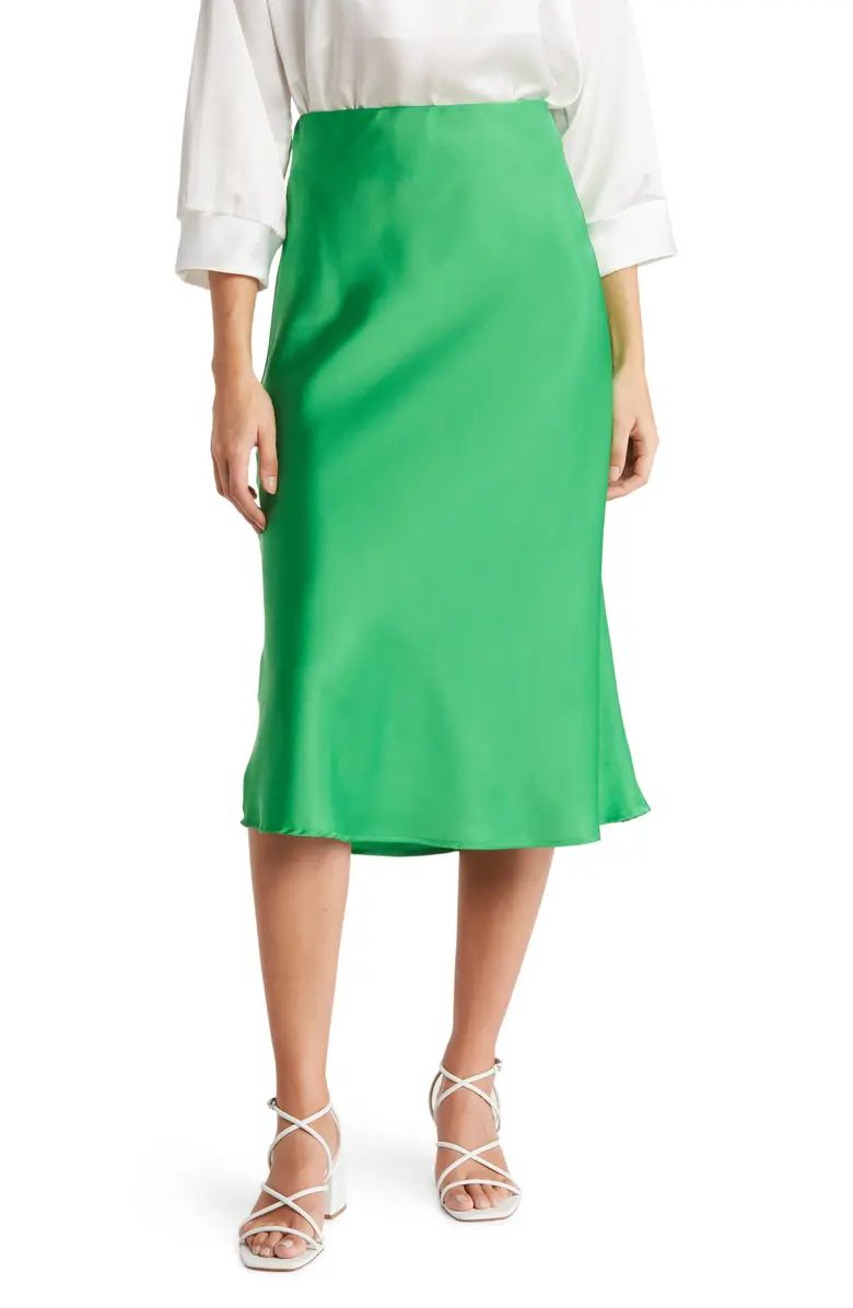 Solid Satin Midi Skirt | Nordstrom Rack