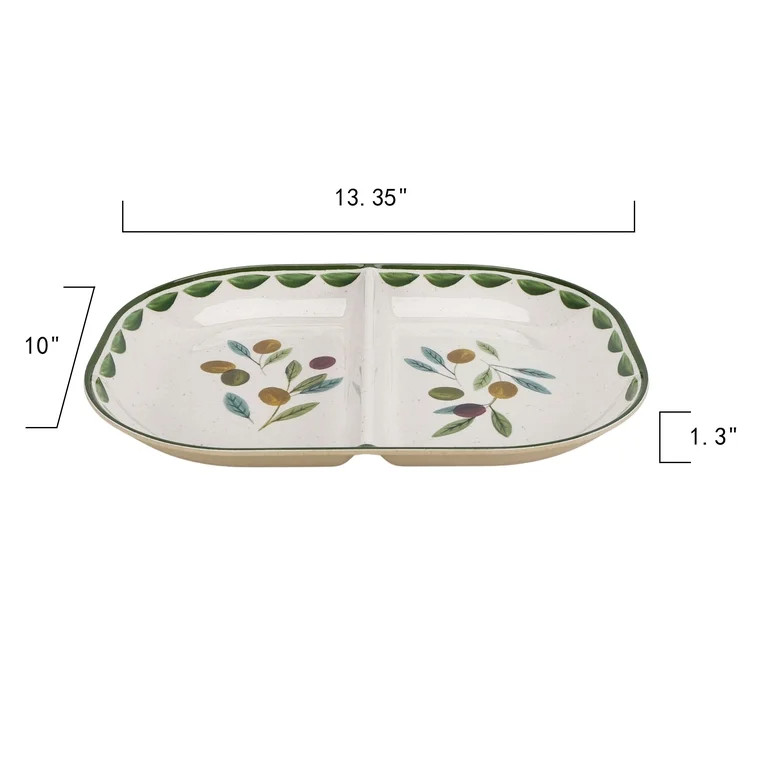 Better Homes & Gardens Olive Divided Tray in Beige - BPA Free, Dishwasher Safe | Walmart (US)
